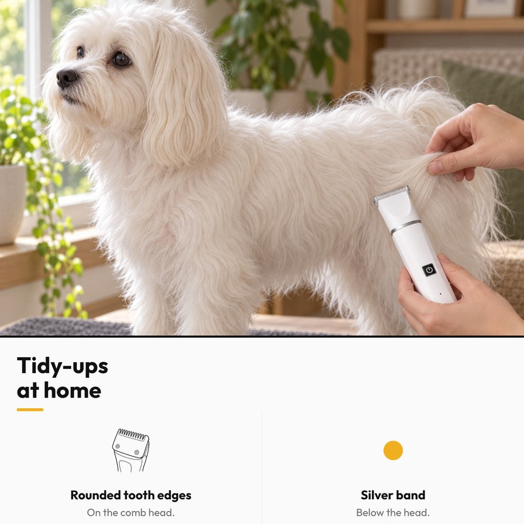 Pet Hair Trimmer with Wide Comb Head – Tidy-ups at home