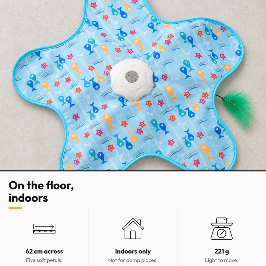Auto Hunt Teaser Toy — On the floor, indoors: 62 cm across; Indoors only; 221 g