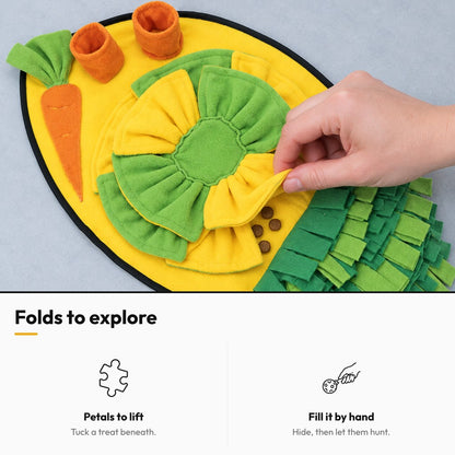 Carrot snuffle mat – Folds to explore
