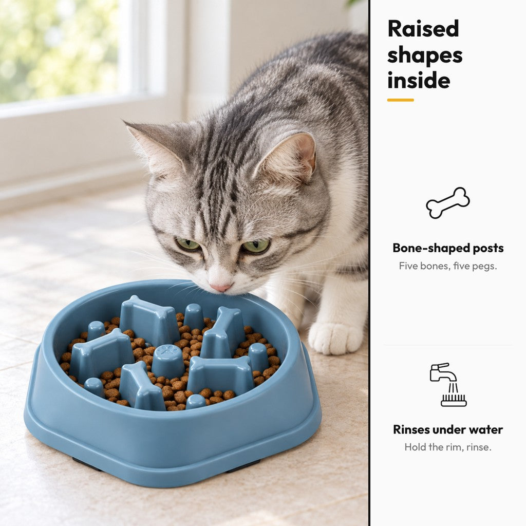 Slow Bowl slow feeder bowl – Raised shapes inside