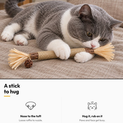 Raffia stick toy – A stick to hug