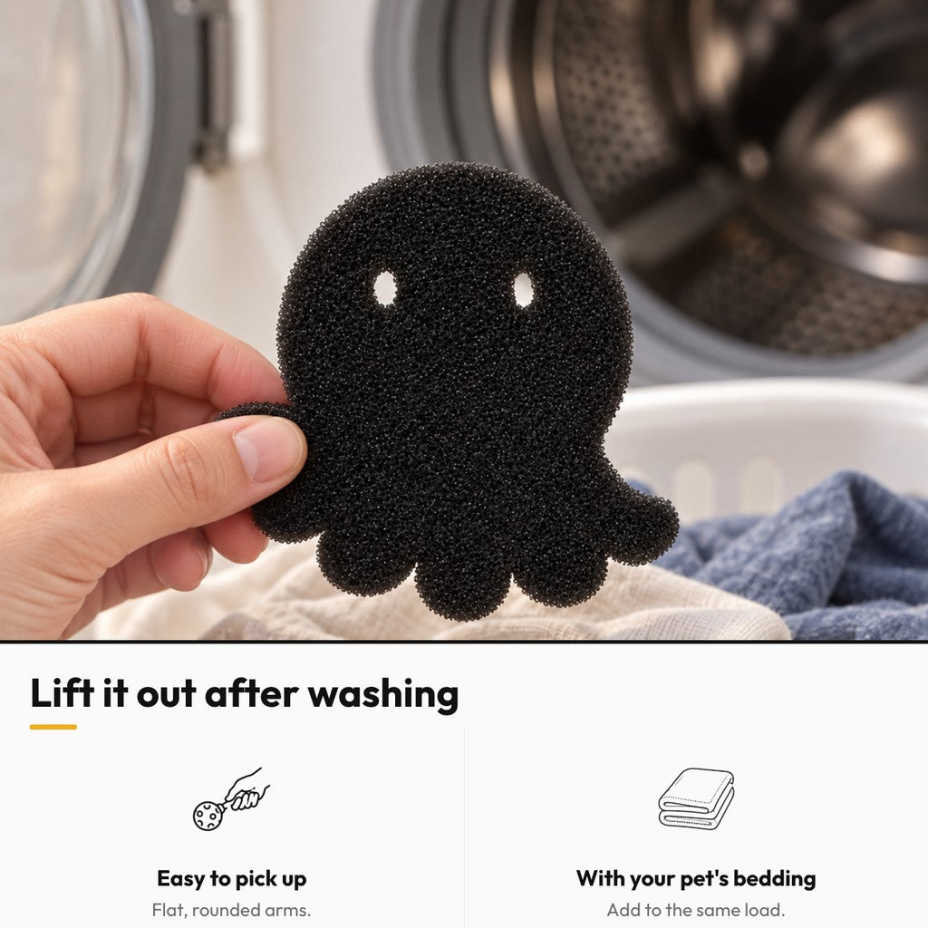 Foam octopus laundry sponge – Lift it out after washing