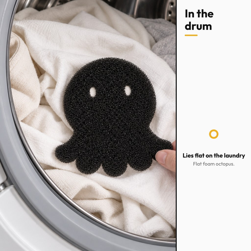 Foam octopus laundry sponge – In the drum