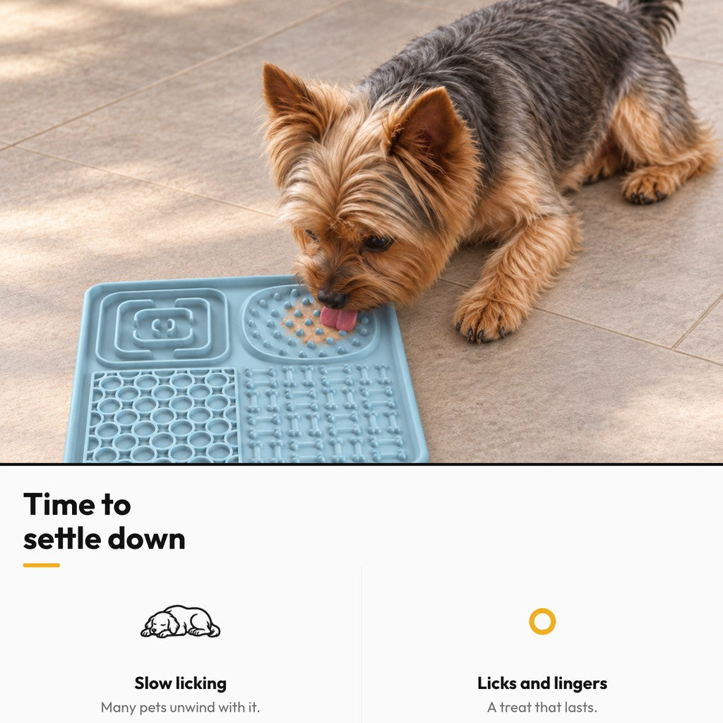 Silicone lick mat – Time to settle down