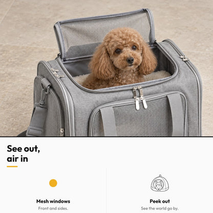 Pet carrier bag – See out, air in