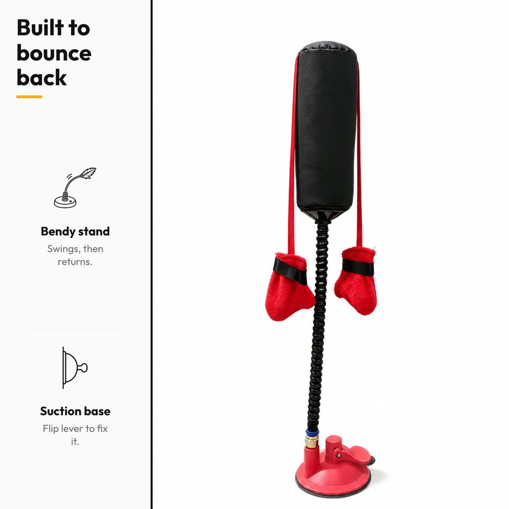 Punch Pal – Built to bounce back: bendy stand and suction base