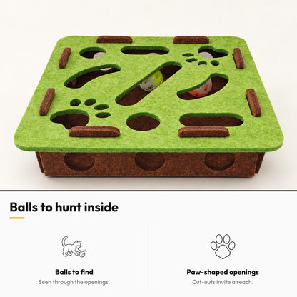 Hide & Seek – Balls to hunt inside: balls to find, paw-shaped openings