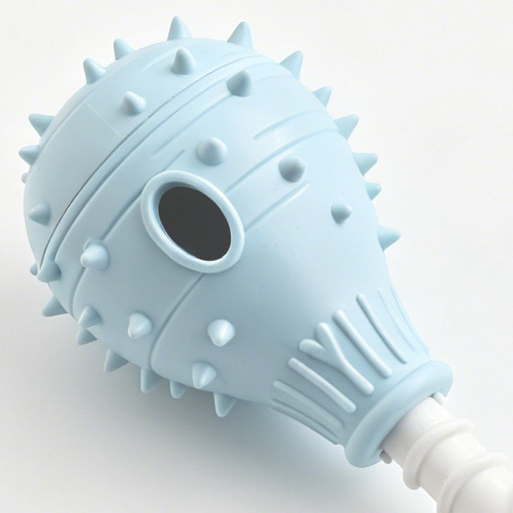 Close view of the side treat hole with its rim and the spiky texture