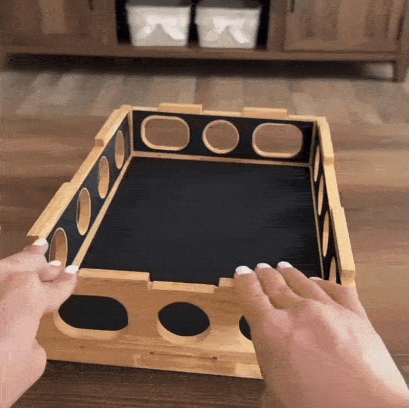 Wooden Maze Box with Claw-Filing Top