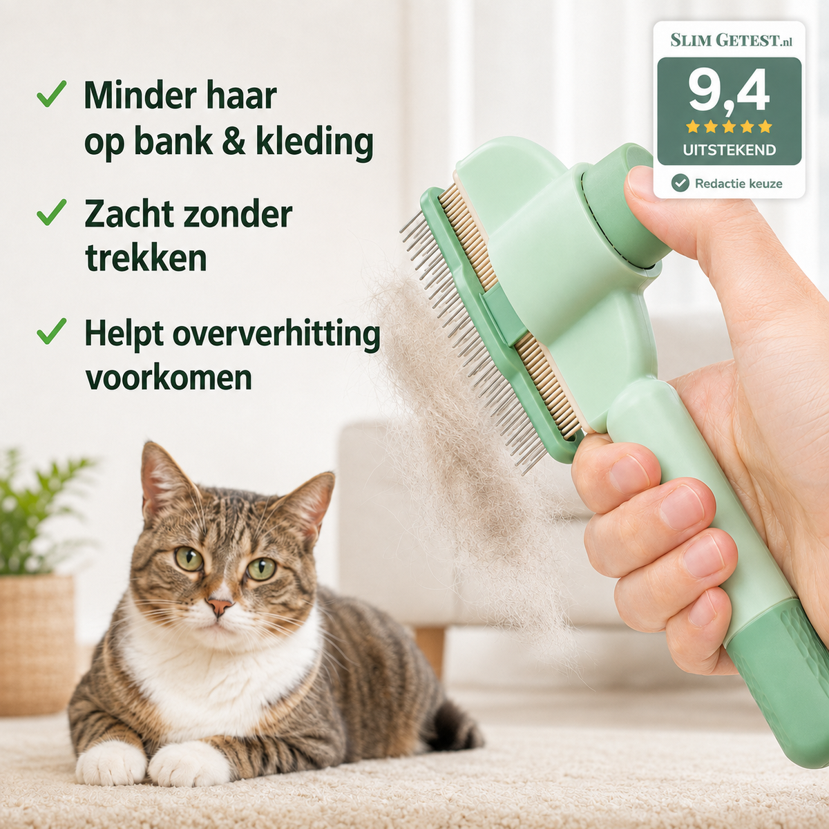 One-Press Self-Cleaning Comb