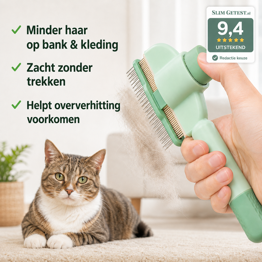 One-Press Self-Cleaning Comb