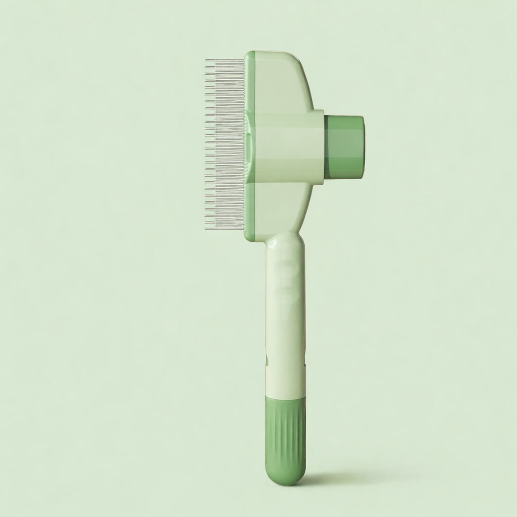 One-Press Self-Cleaning Comb