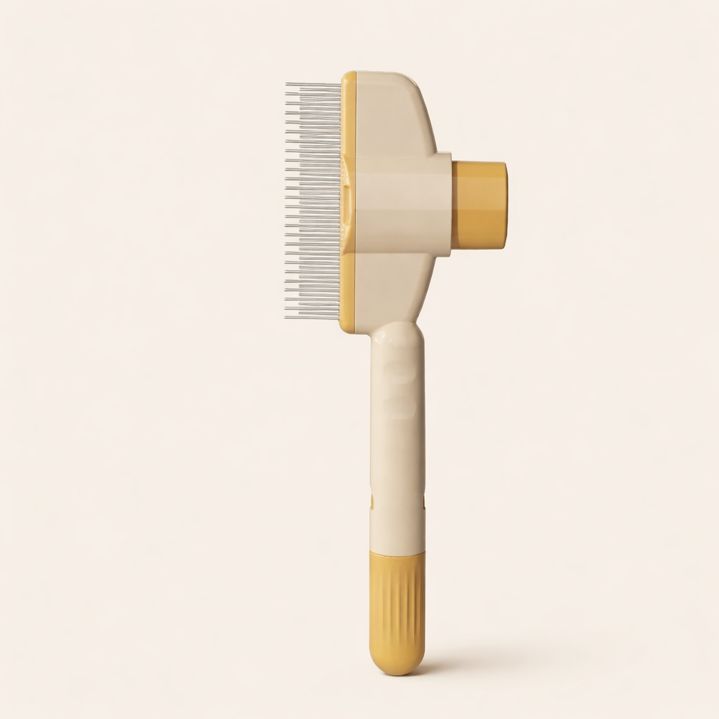 One-Press Self-Cleaning Comb