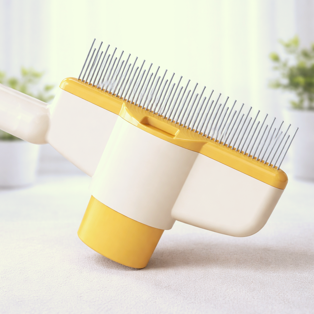 One-Press Self-Cleaning Comb