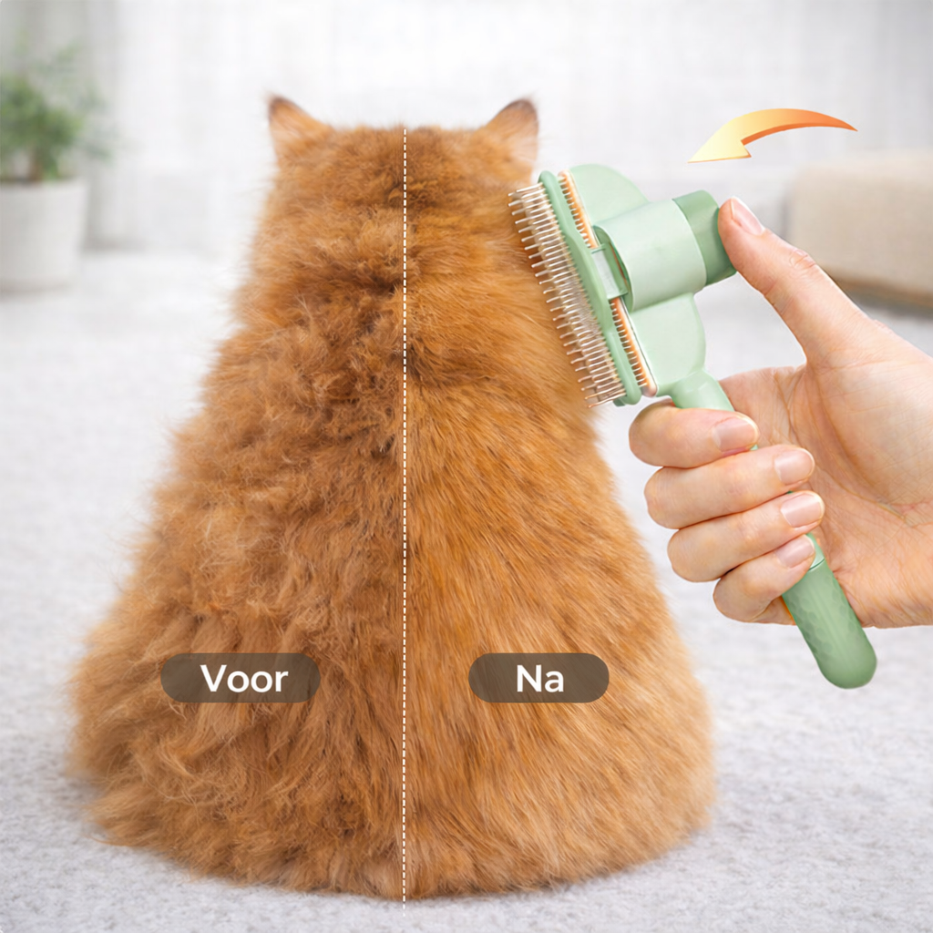 One-Press Self-Cleaning Comb