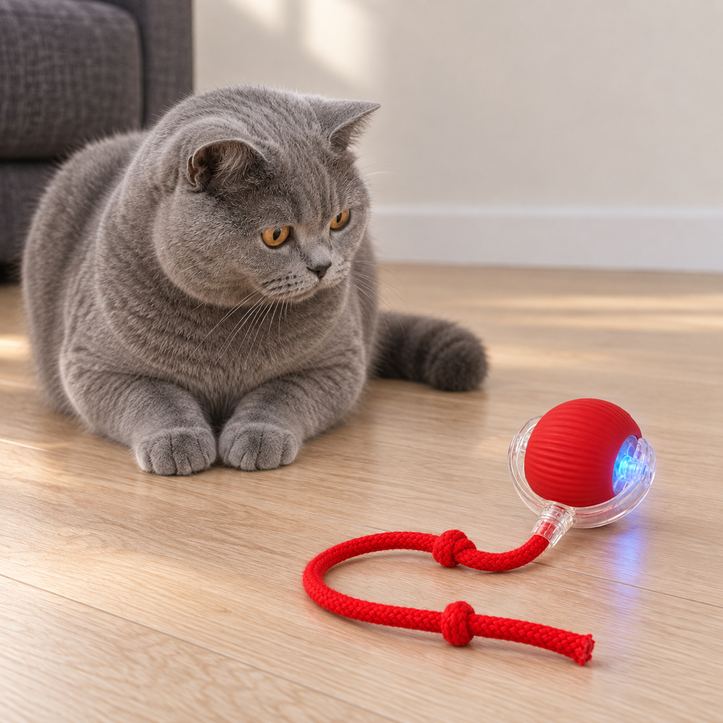 Chase Ball — cat watching the LED light