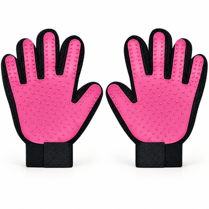 Five-Finger Grooming Gloves — Pair in Pink