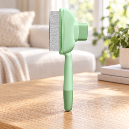 One-Press Self-Cleaning Comb in Mint
