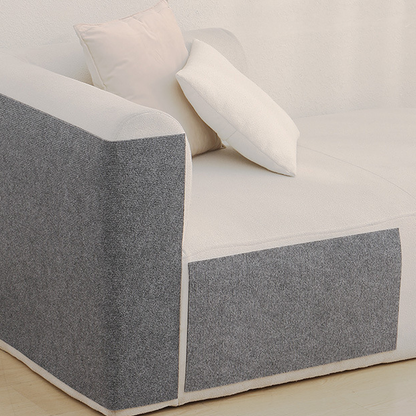 Stick-On Sofa Scratch Panel — Dark Grey panels on a cream sofa