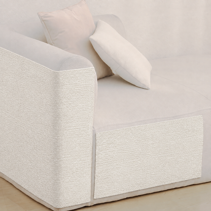 Stick-On Sofa Scratch Panel — Off-White panels on a cream sofa