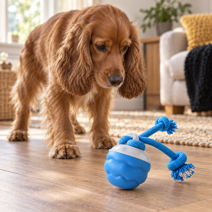 Smart Interactive Rolling Ball — a cocker spaniel with the ball