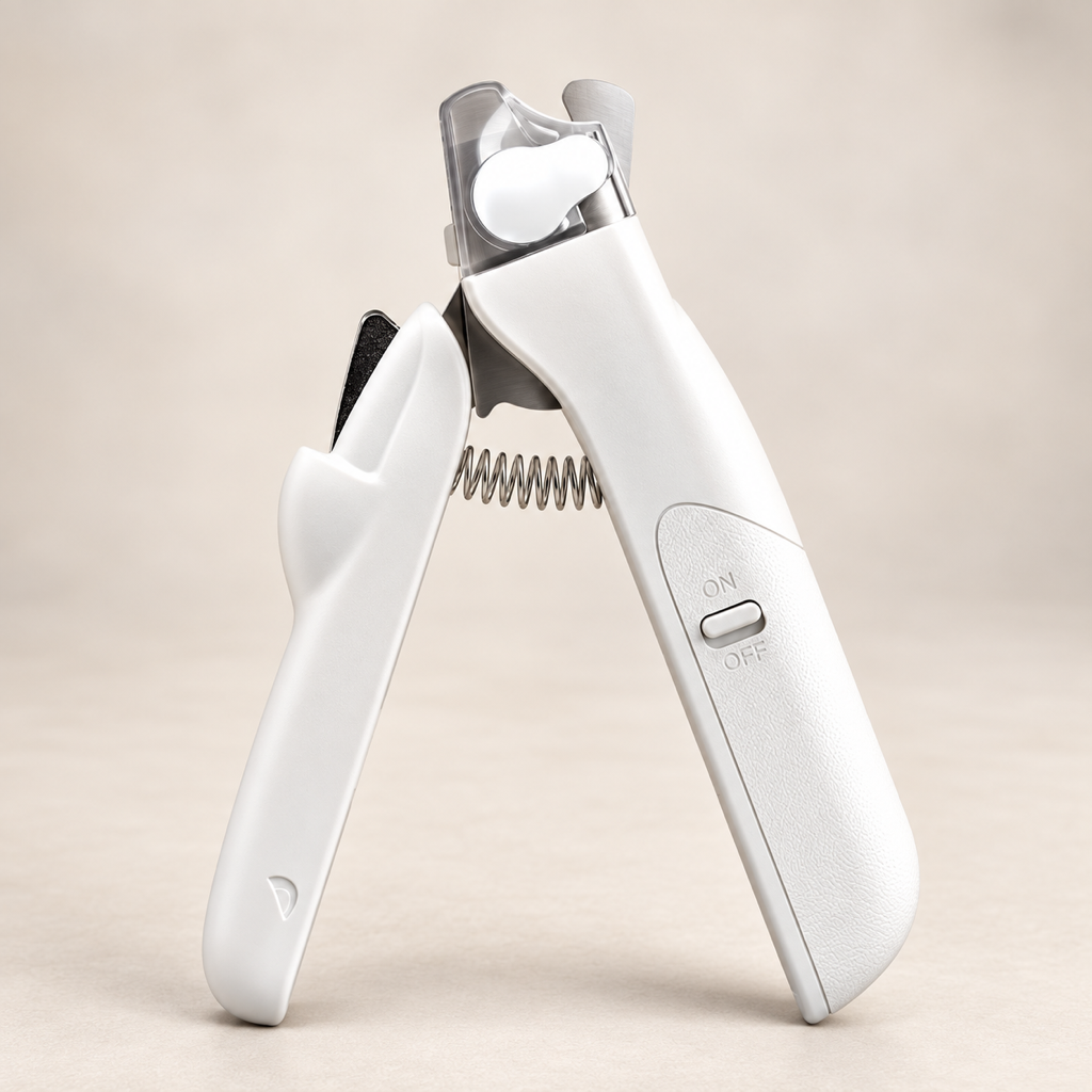 Safe Clip LED Nail Clipper — main view with the catcher open