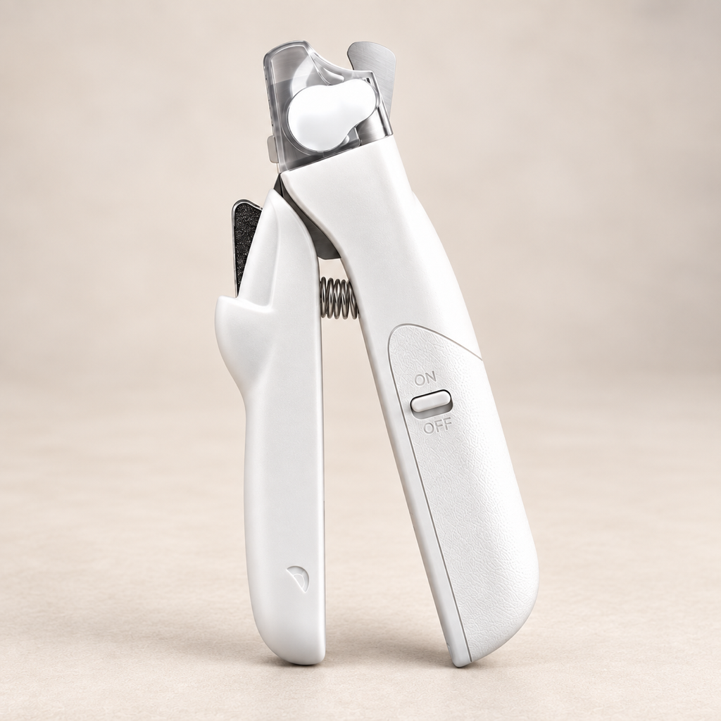 Safe Clip LED Nail Clipper — how the head folds away